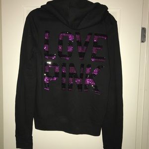 VS pink sequin sweatshirt, like new.